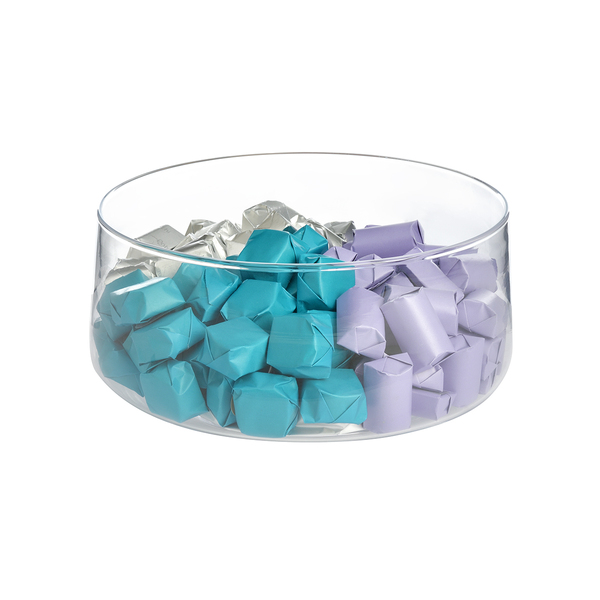 1400g Footed Clear Glass Bowl, Chocolate Arrangement