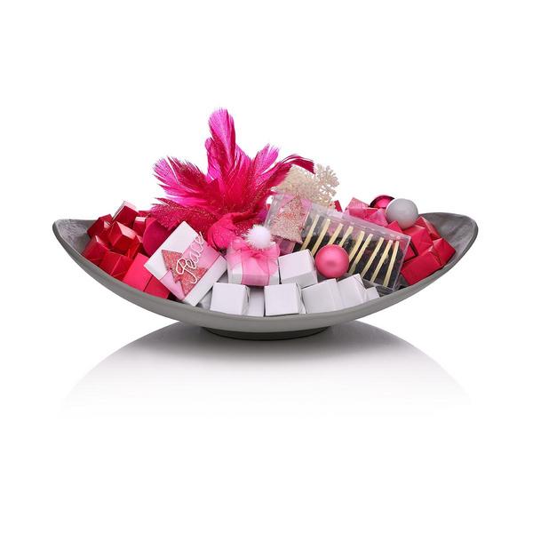 1230g Metal Tray With Round Borders, Christmas Chocolate Arrangement