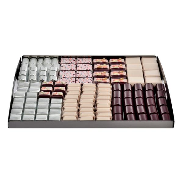 1950g Silver Tray with Short Borders, Chocolate Arrangement