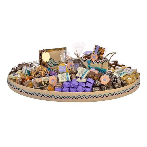 7000g Oval Fabric-Enveloped Tray with Colored Patterns, Ramadan Arrangement