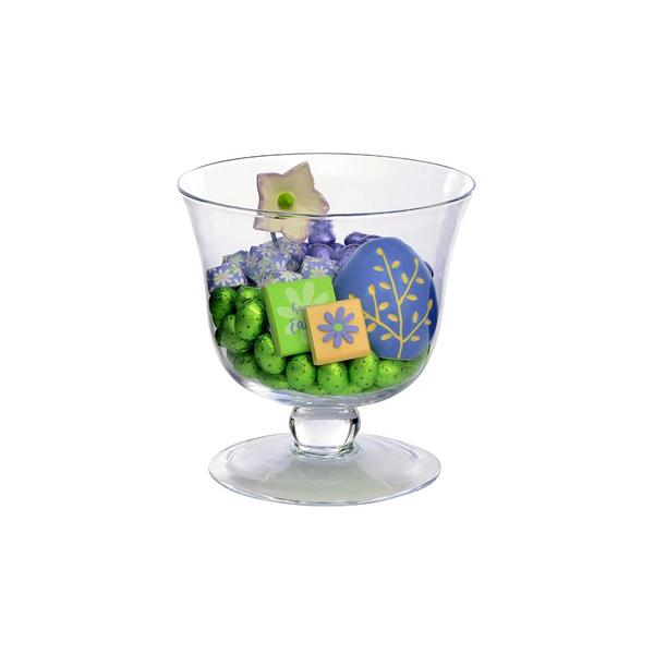 Footed Clear Glass Bowl, Easter Arrangement, 800g
