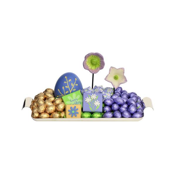 Silver Plated Tray with Handles, Easter Arrangement, 1100g