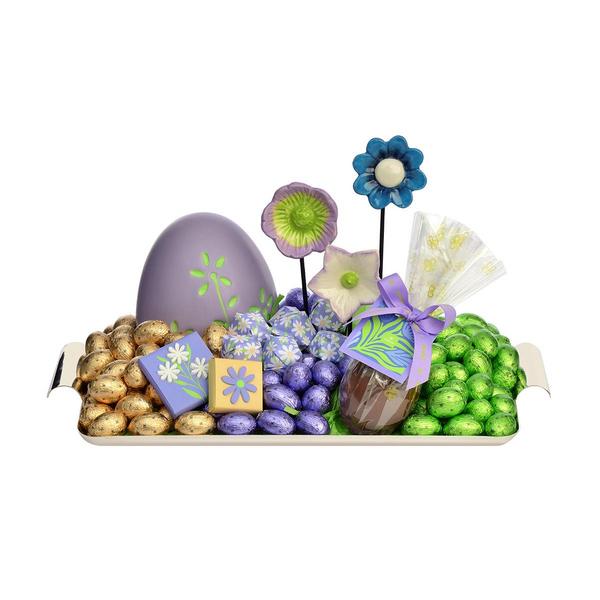 Silver Plated Tray with Handles, Easter Arrangement, 1650g