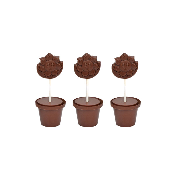 Box of 3 pieces Chocolate Flower Pots