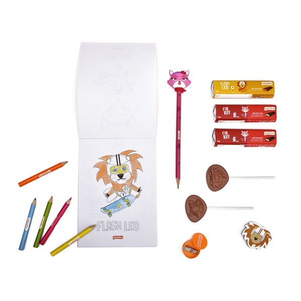Box of 5 Pieces Fab Kat Coloring Book Chocolate Gift
