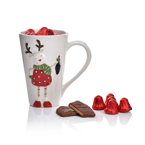 Christmas Reindeer Mug With Chocolates And Cookies, 135g