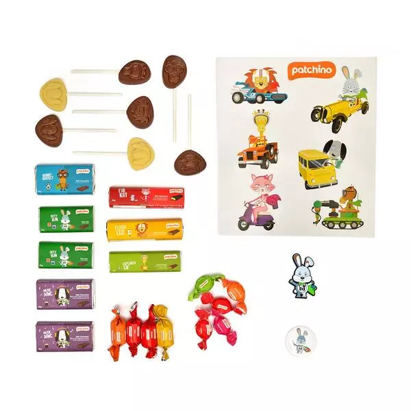 Box of 25 Pieces of Chocolates, Patchino Arty Bun Tin Gift Box