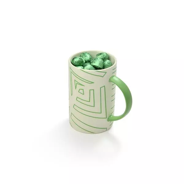 Light Green Patterned Mug With Milk Chocolate Spirale, 120g