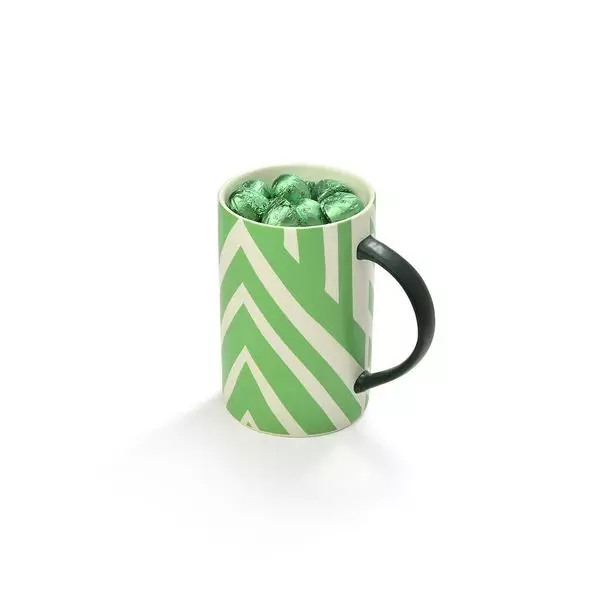 Dark Green Colored Charming Mug With Dark Chocolate Spirale, 120g
