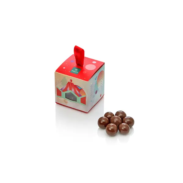 Tree Ornament Box with 95g hazelnut milk chocolates, Santa Collection