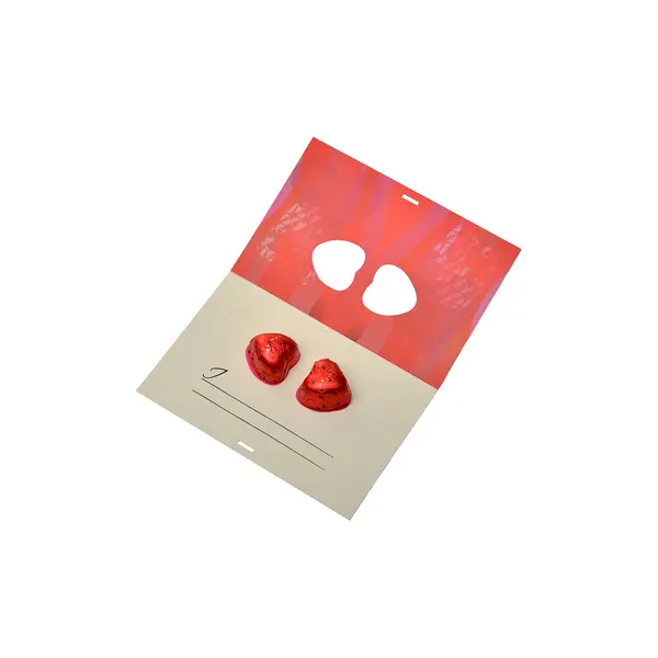Special Card, with two chocolate hearts, Valentine's Collection 